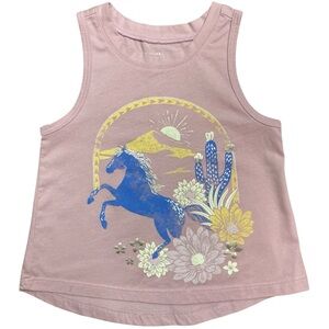 OshKosh B'Gosh pink and blue western graphic tank top size 2T